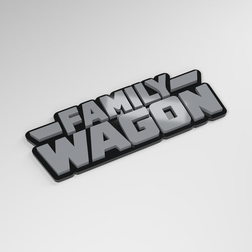 Insignia de Coche Acrílica 3D Family Wagon_1