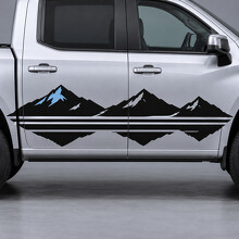 Calcomanía lateral de vinilo con rayas Summit Reflection Mountain para Chevrolet Silverado 1500 LT Crew Cab T1XX 2022–2026_2