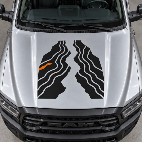 Calcomanía adhesiva de vinilo Faultline para capó para Ram 2500 Power Wagon Crew Cab DJ 2019–2024_1