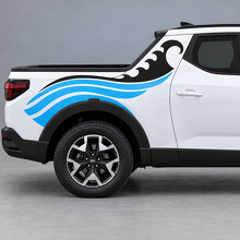 Calcomanía de vinilo de franjas de ola Coastal Breaker para lateral de cama y pilar para Hyundai Santa Cruz SEL NXT 2022–2024_2