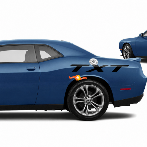 Etiqueta de vinilo con texto personalizado en letras negritas para guardabarros trasero para Dodge Challenger