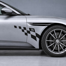 Calcomanía de vinilo para guardabarros delantero y puerta con diseño de plumas para Aston Martin DB11 V8 Coupé 1ª generación 2018–2023_2