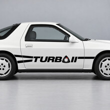 Calcomanía lateral de vinilo con rayas de cinta turbo rotativa para Mazda RX-7 Turbo II FC Serie 4 Coupé biplaza 1987_2