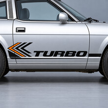 Pegatina de vinilo con franjas en forma de cheurón Turbo para la puerta lateral del Datsun 280ZX Turbo S130 Coupé T-Top de dos plazas 1982_2