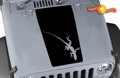 Calcomanía de vinilo con franja central Gecko para capó de Jeep Wrangler