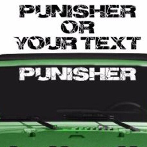 Calcomanía de vinilo para parabrisas con diseño envejecido Punisher para Jeep
