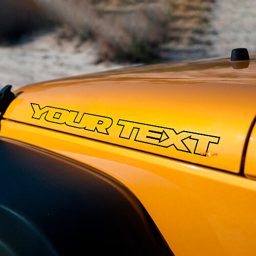 Calcomanía de vinilo con letras para capó de Jeep Wrangler