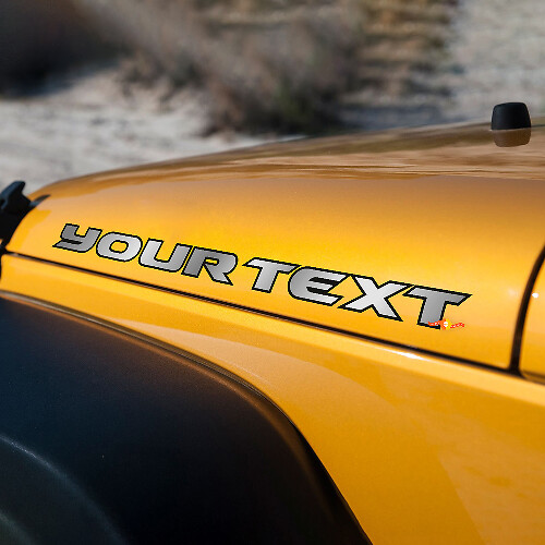 Calcomanía de vinilo de letras cromadas para capó de Jeep Wrangler