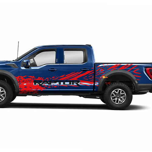Enormes puertas laterales Splash Raptor Decal Sticker Wrap para Ford F-150 Raptor
