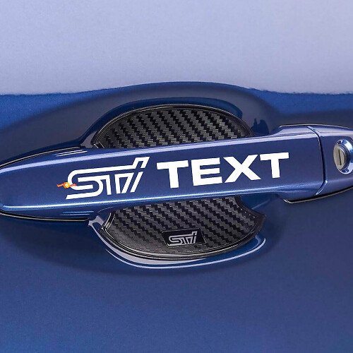 Juego de calcomanías de vinilo con texto personalizado para manijas de puerta estilo STI para Subaru