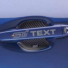 Juego de calcomanías de vinilo con texto personalizado para manijas de puerta estilo STI para Subaru 2