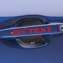 Juego de calcomanías de vinilo con texto personalizado para manijas de puerta estilo STI para Subaru 3