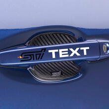 Juego de calcomanías de vinilo con texto personalizado para manijas de puerta estilo STI para Subaru 4