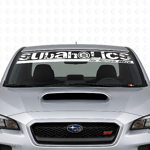 Adhesivo de vinilo para el parabrisas Subaholics para coches Suba