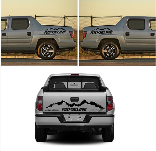 Calcomanía de vinilo para el portón trasero estilo Montañas Ridgeline para Honda Ridgeline