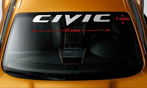 Pegatina de vinilo con logotipo Civic para parabrisas de Honda Civic