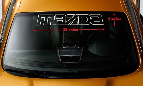 MAZDA OUTLINE Parabrisas Banner Vinilo Calcomanía de larga duración 28