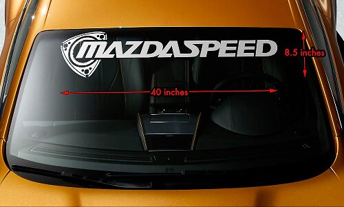 Vinilo adhesivo de banner en el parabrisas Mazdaspeed Rotary para Mazda RX-7 RX-8