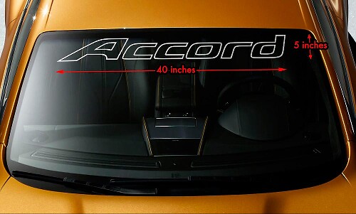 HONDA ACCORD OUTLINE Parabrisas Banner Vinilo Premium Calcomanía 40