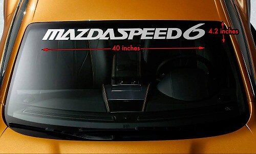 Calcomanía de vinilo para parabrisas Mazdaspeed6 para coches Mazda