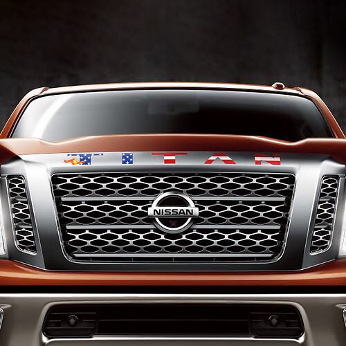 Letras de Marca es Pegatina Vinilo Capó Estilo Bandera USA para Nissan Titan