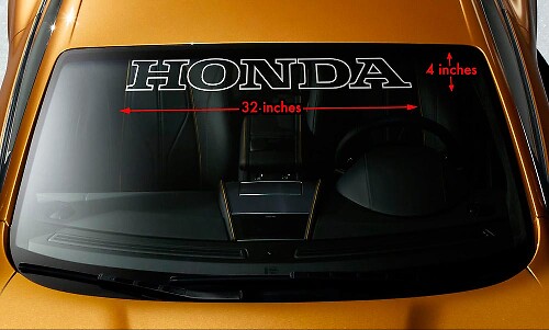 HONDA OUTLINE Parabrisas Banner Vinilo de larga duración Premium Calcomanía 32