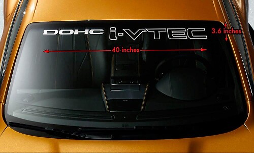 HONDA DOHC i-VTEC Parabrisas Banner Vinilo Long Last Premium Calcomanía 40"x4"