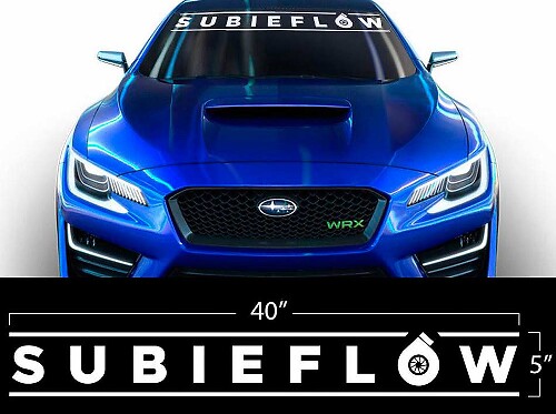 Pegatina de vinilo Subieflow para el parabrisas de Subaru WRX STI BRZ