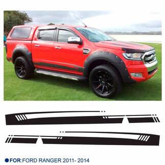 Adhesivo de vinilo gráfico de rayas laterales de 2 piezas para Ford Ranger 2014 pegatina de guardabosques