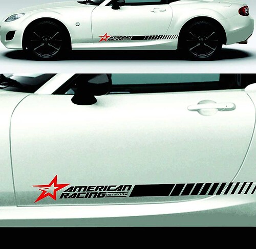 Pegatina vinilo lateral de rayas americanas para Mazda MX-5 Miata 2005-2017
