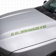 Vinilos adhesivos para capó personalizados V10 6.8L para Musclecar F-250/350 Super Duty Excursion_3
