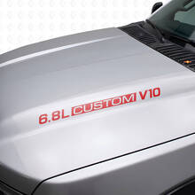 Vinilos adhesivos para capó personalizados V10 6.8L para Musclecar F-250/350 Super Duty Excursion_4