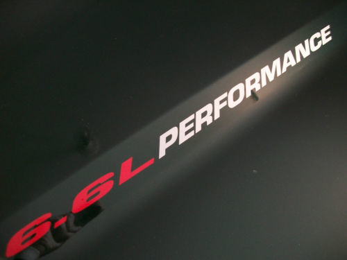 6.6L RENDIMIENTO (par) Calcomanías adhesivas de vinilo para capó emblema Chevrolet GMC Duramax