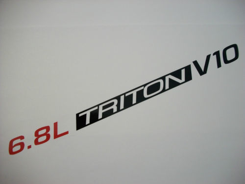 6-8L-Triton-V10-par-Hood-calcomanías-pegatina-emblema-Ford-F250-F350-SD-Excursion