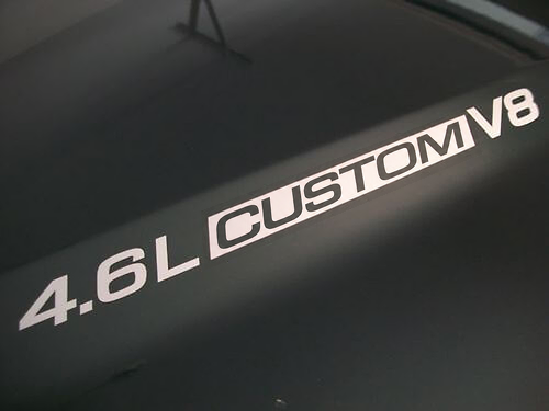 Par de calcomanías de vinilo PERSONALIZADAS con letras para capó 4.6L Triton V8 para musclecar camión 1999-2010