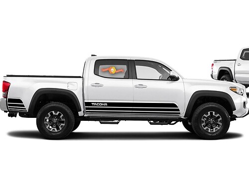 Calcomanía de vinilo de franjas decorativas para la puerta y camas para Toyota Tacoma 2016