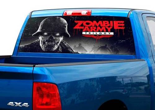 Etiqueta engomada de la ventana trasera del ejército Zombie Pick-up Truck SUV Car