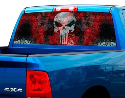 Punisher Placa de sangre Ventana trasera Calcomanía gráfica Camión SUV