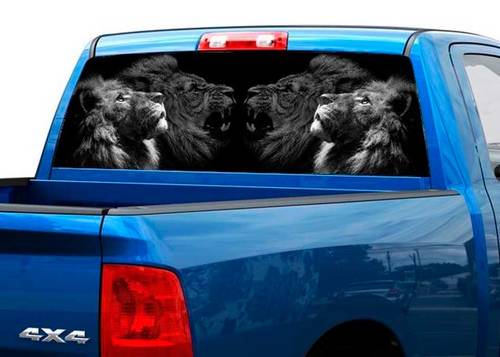 Calcomanía de la ventana trasera de la calma y los nudos del león Camioneta SUV Coche