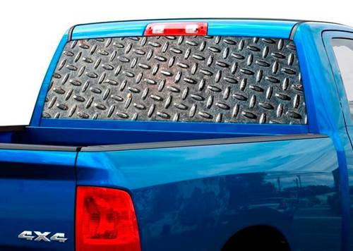 Etiqueta engomada de la etiqueta de la ventana trasera de la textura de la placa de metal Pick-up Truck SUV Car