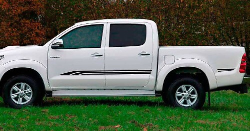Juego de Vinilos de Franjas Laterales de Acento para Toyota Hilux 2015