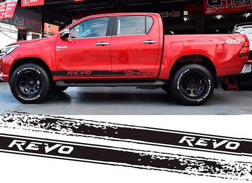 Kit de Vinilo Lateral con Rayas Desgastadas Revo para Toyota Hilux