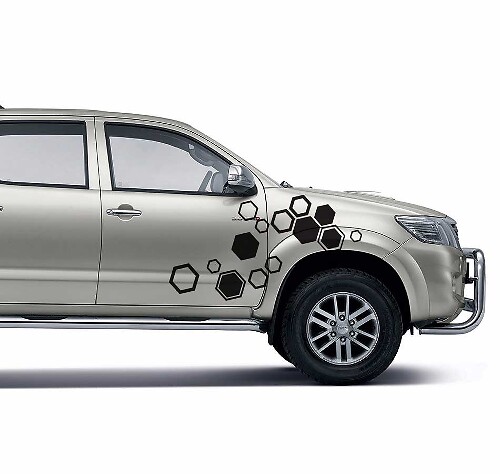 Kit de vinilos laterales estilo hexagonal para Toyota Hilux Vigo 2011