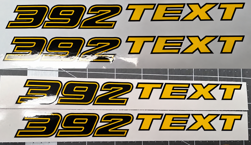 392 Hemi SRT8 Style Custom TEXT Pair — Adhesivo de vinilo (capó) para Dodge Challenger