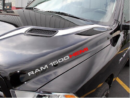 Kit de calcomanías de vinilo con letras estilo Hemi para capó Dodge Ram 1500