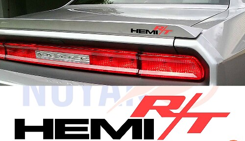 Juego de calcomanías laterales de vinilo con emblema estilo HEMI R/T para Dodge Challenger