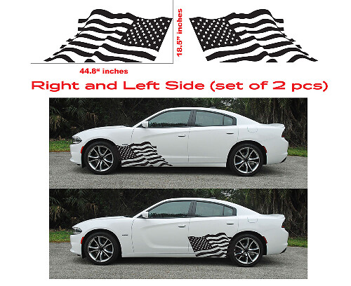 Juego de adhesivos de vinilo con bandera americana para la puerta lateral del Dodge Charger