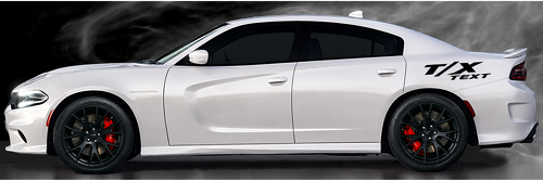 Texto Personalizado T/X Letras de Rendimiento Calcomanía de Vinilo para Guardabarros Trasero Dodge Charger