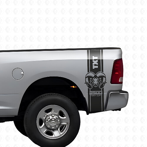 Kit de calcomanías de vinilo con franjas laterales traseras personalizadas Hemi para Dodge Ram 1500 2500