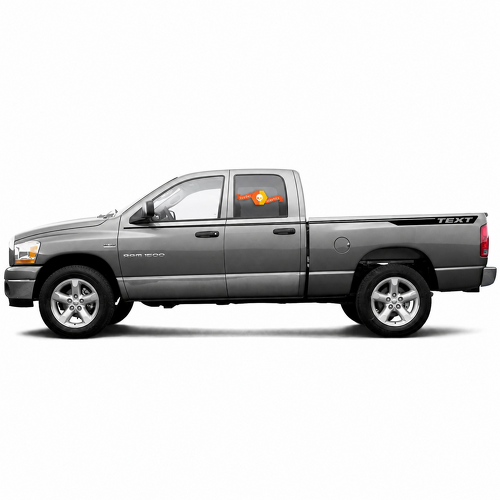 Adhesivo Vinilo Lateral de Rayas con Estilo de Texto Personalizado para Dodge Ram 1500